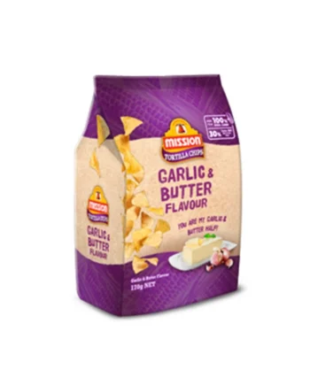 Mission Tortilla Chips Garlic & Butter 170g